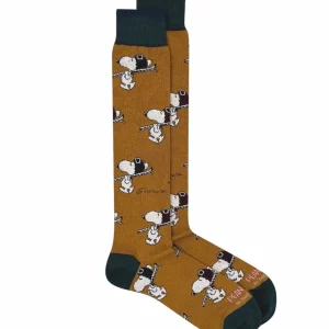 Calze uomo giallo scuro in misto cotone