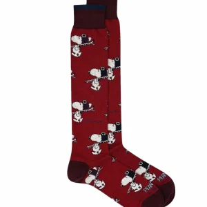 Calze uomo rosso scuro in misto cotone