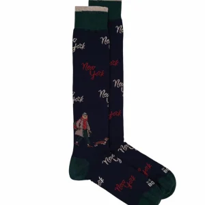 Calze uomo blu scuro in misto cotone