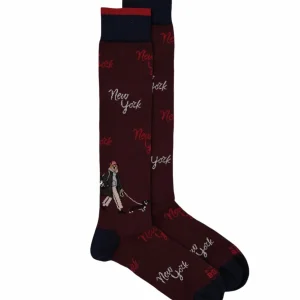 Calze uomo bordeaux in misto cotone