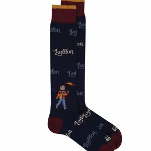 Calze uomo blu scuro in misto cotone