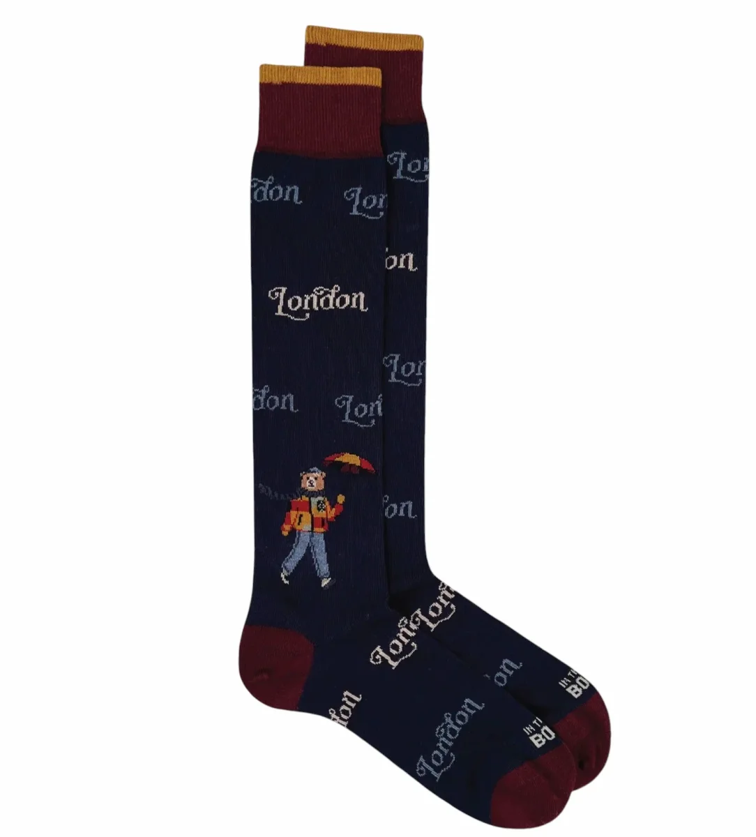 Calze uomo blu scuro in misto cotone - immagine 2