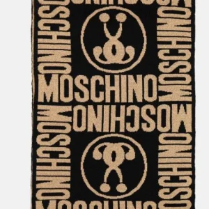 Sciarpa In Lana Nera con dettagli Oro