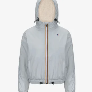 Giubbino donna grigio chiaro in nylon ripstop