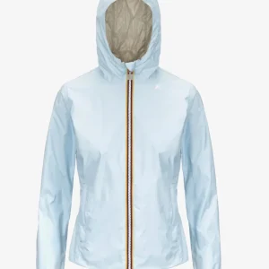 Giubbino donna celeste/beige in nylon