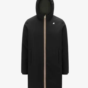 Giubbino tre quarti uomo nero/verde in nylon