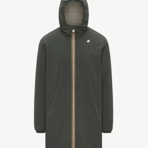 Giubbino tre quarti uomo verde/beige in nylon