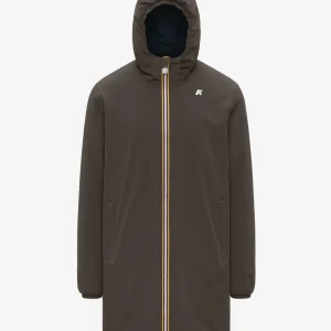 Giubbino tre quarti uomo marrone/blu in nylon