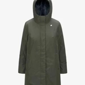 Giubbino donna verde in tessuto impermeabile