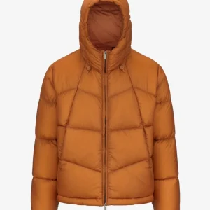 Giubbino uomo arancione in piuma