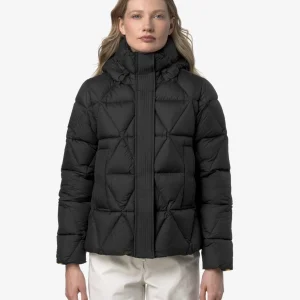 Giubbino corto donna nero in piuma