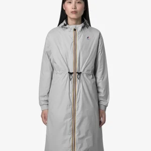 Giubbino lungo donna grigio in nylon ripstop
