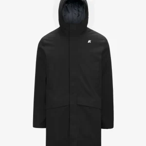 Giubbino 3/4 uomo nero in twill di poliestere