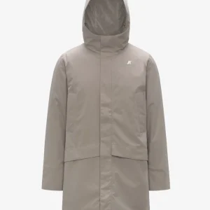 Giubbino 3/4 uomo beige in twill di poliestere