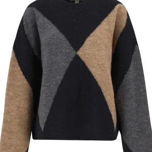 Maglione donna nero in misto lana