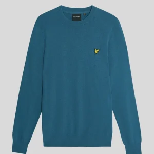 Maglione uomo blu in cotone merino