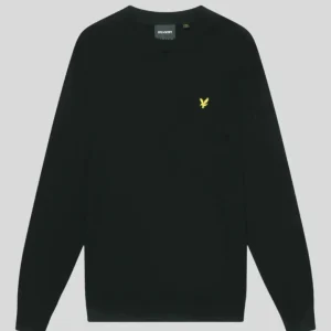 Maglione nero in cotone merino