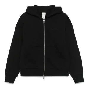 Felpa donna nera in cotone