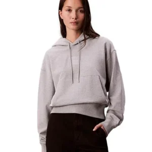 Felpa donna grigia in misto cotone