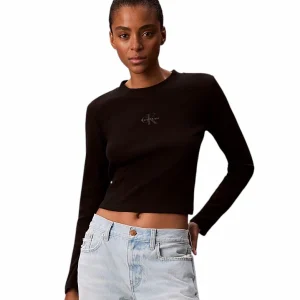 Maglia donna nera in cotone