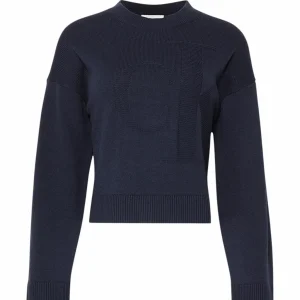 Maglia donna blu in cotone