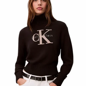 Maglia donna nera in misto cotone