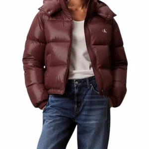 Giubbino donna bordeaux in piuma