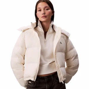 Giubbino donna bianco in piuma