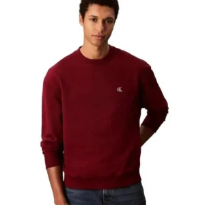 Felpa uomo rossa in misto cotone