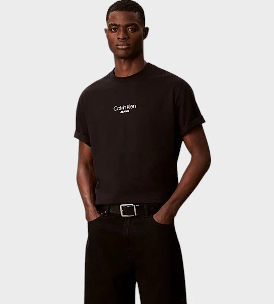 T-shirt uomo nera in cotone