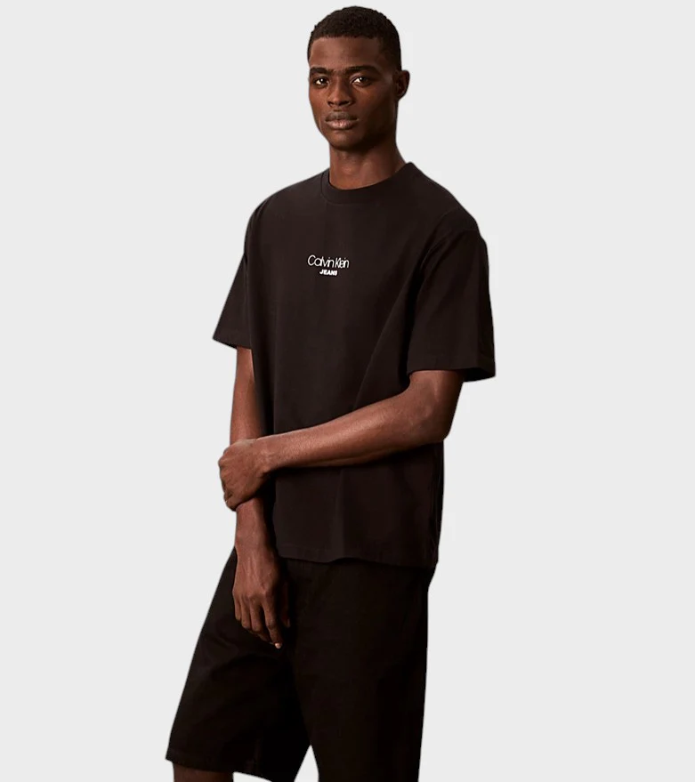 T-shirt uomo nera in cotone - immagine 3