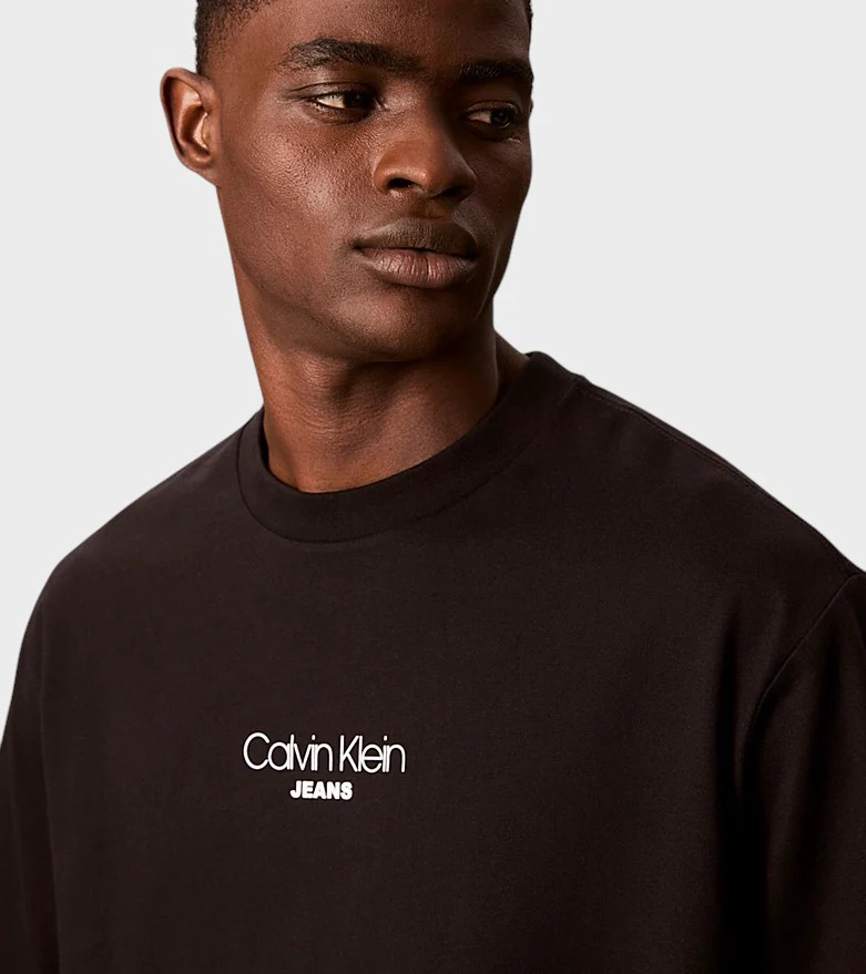 T-shirt uomo nera in cotone - immagine 4