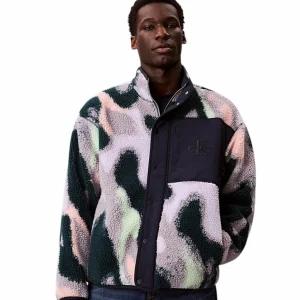 Giubbino uomo fantasia in pile sherpa