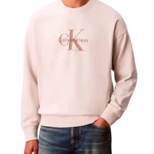 Felpa uomo color gesso in cotone