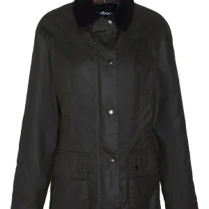 Giubbino donna color oliva in cotone cerato