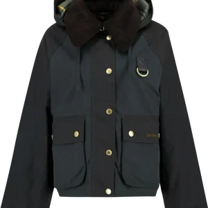 Giubbino donna verde in cotone cerato