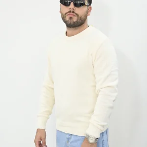 Maglione Gianni Lupo trecce ciniglia panna