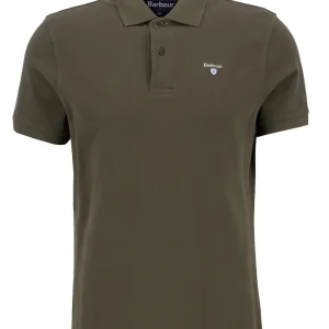 Polo uomo verde scuro in cotone