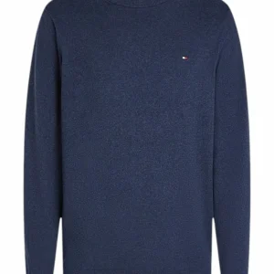 Pullover uomo blu in cotone e cashmere