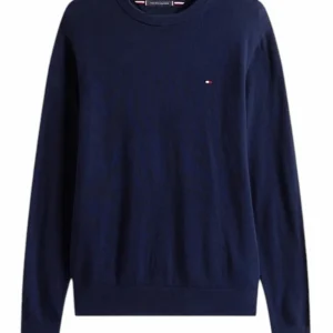 Pullover uomo blu navy in cotone e cashmere
