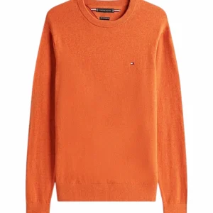Pullover uomo arancione in cotone e cashmere