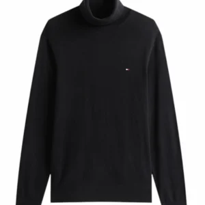 Pullover uomo nero in cotone e cashmere