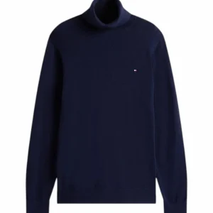 Pullover uomo blu navy in cotone e cashmere