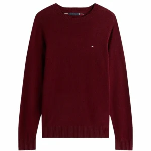 Pullover uomo bordeaux in lana d'agnello