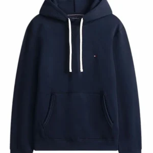 Felpa uomo blu navy in misto cotone felpato