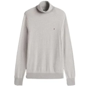 Maglia uomo grigio chiaro in misto cotone e cashmere