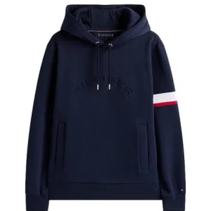 Felpa uomo blu navy in misto cotone