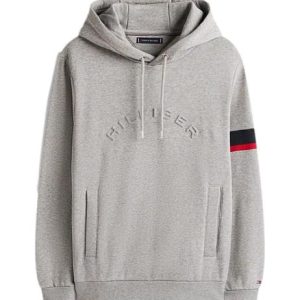 Felpa uomo grigio in misto cotone