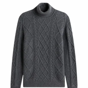 Maglia uomo grigio scuro in lana e cashmere