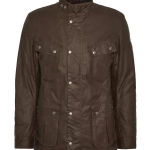 Giubbino uomo marrone in cotone cerato